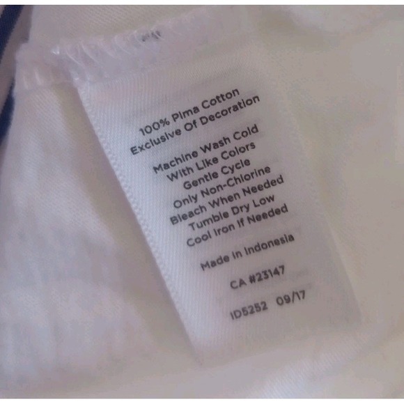 Talbots Top 100% Pima Cotton Nautical Coastal Striped Tie Waist Size Large - Picture 4 of 4